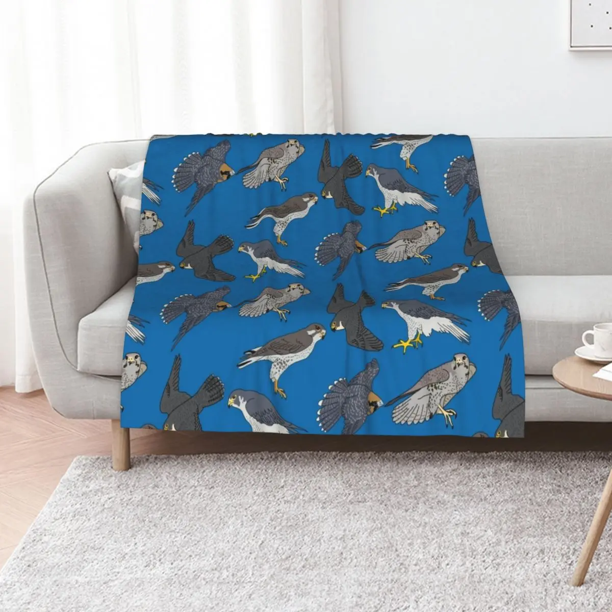 Peregrine Falcons Throw Blanket Cozy Sofa Blanket for TV Watching Napping