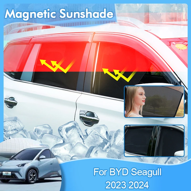 Magnetic Sunshade For BYD Seagull 2023 2024 UV Protection Sunshade Windshield Visor Privacy Avoid Light Car Accessorie Auto Part