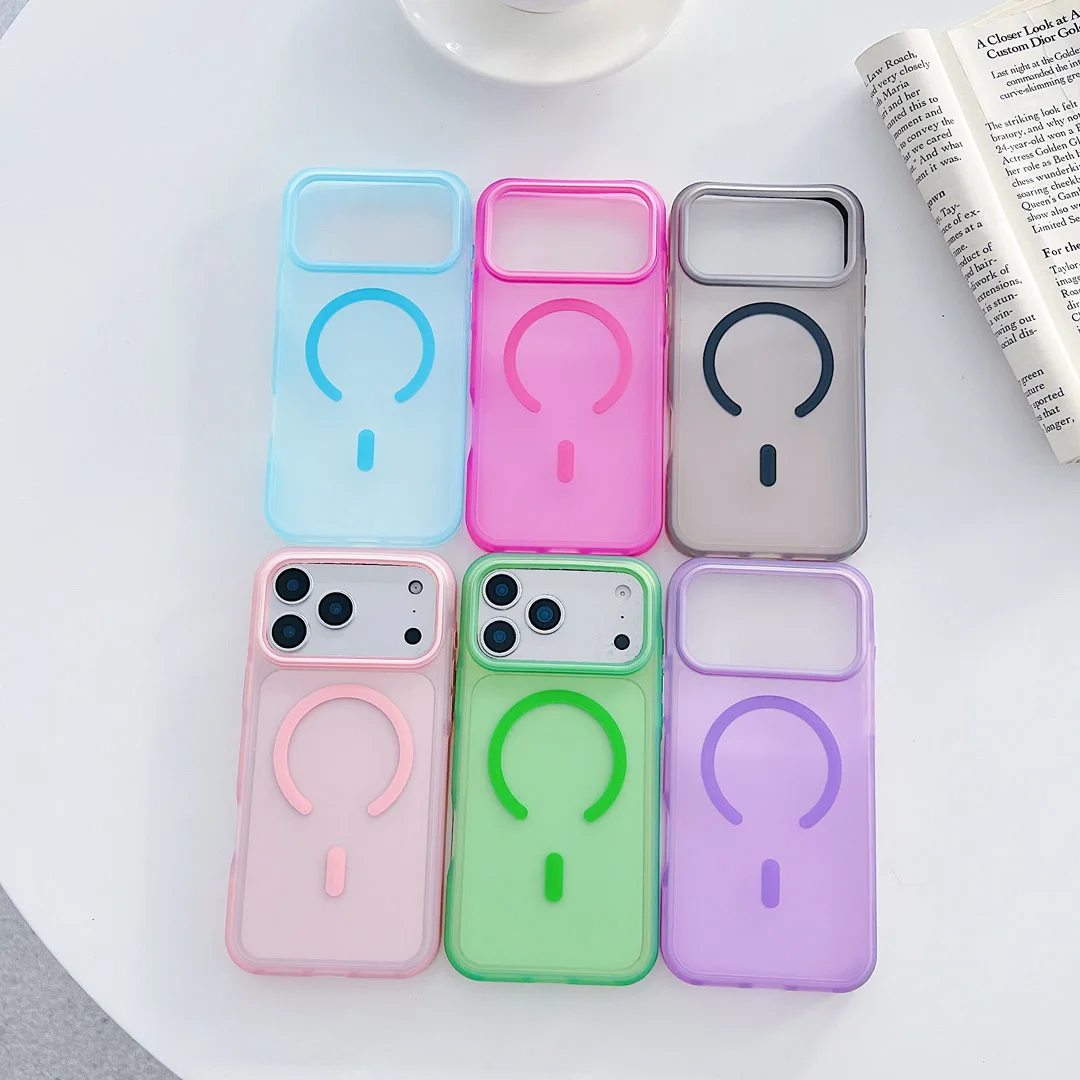 

High-End Solid Case for iPhone 17/16/15/14/13/12/11 pro Max plus Anti-Scratch Anti-Drop Skin Feel Magnetic Wireless Charge Cover
