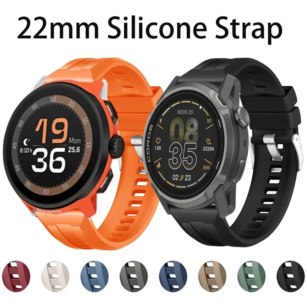 22 mm Silikonarmband für COROS PACE 3-2-1 Pro/APEX 4 42 mm Smartwatch, atmungsaktives Band für Suunto Vertical 2-1/Race 2-1-S/Run/Ocean