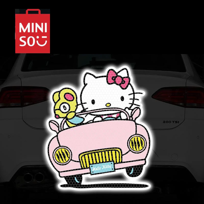 

Cute Cartoon Stickers Hello Kitty Personalized Creative Reflective Motorcycle Stickers Car Scratch Stickers Car Accessories Gift