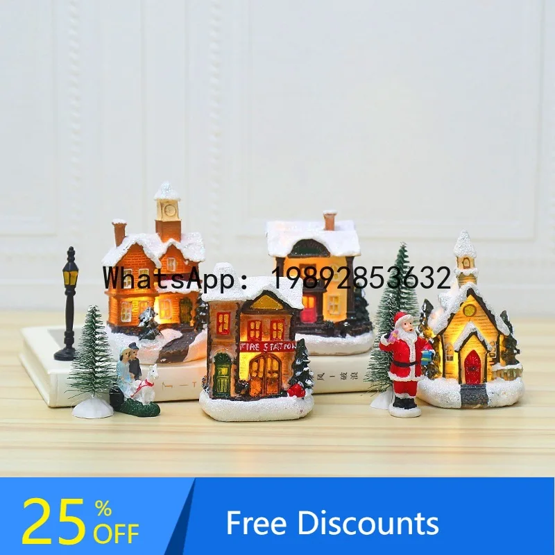 

CZ Christmas Glowing Little House Snow House Christmas Decoration Ornament Christmas Gift
