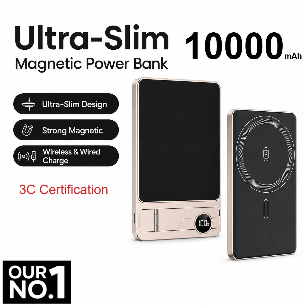 10000mAh CCC-Zertifizierung Power Bank Für MagSafe Magnetic Wireless 20 W Schnelllade-Akkuhalterung Für IPhone Samsung Xiaomi