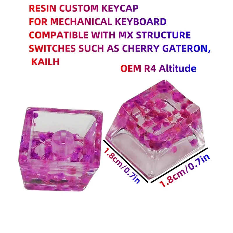 DIY Translucent Leaves Dry Flowers Paper Keycap Universal Cross Axis Mechanical Keyboard Key caps Accessories