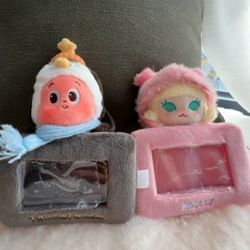 POPMART Labubu Dimoo Plush Card Holder Lanyard Fluffy Warm ID Badge Neck Strap Bag Charm Blind Box Peripheral Gift For Kids Fans view 3