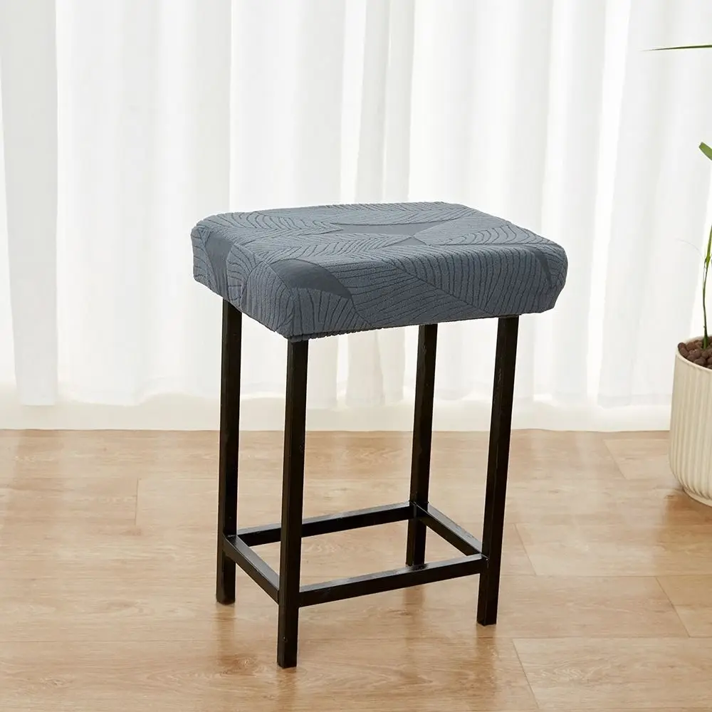 Jacquard Velvet Vanity Stool Cover Rectangular Shape Stretchy Fabric Bench Seat Cover Washable Design Dust Proof