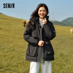 Semir Down Jacket Women China Series Mid-Length Down Jacket 2024 New Winter Goose Down Winter Clothing