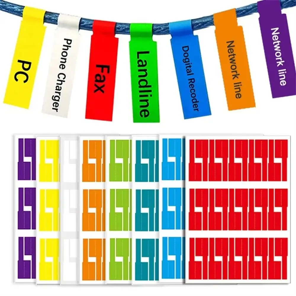 Waterproof Cable Labels Tags Can Write On Handwriting Cord Labels Makers P-shaped Printable Label Stickers Laser Printer