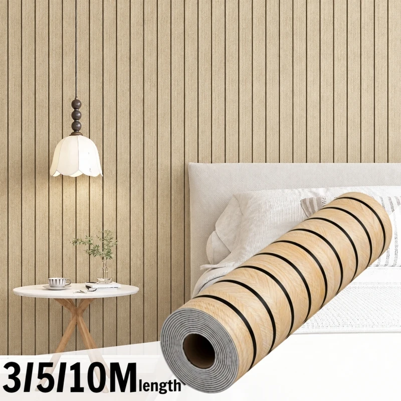 Self-Adhesive Wood Grain Vinyl Wallpaper Perfect for Home Decoration in Living Room Bedrooms Peel and Stick PVC Wall Panels