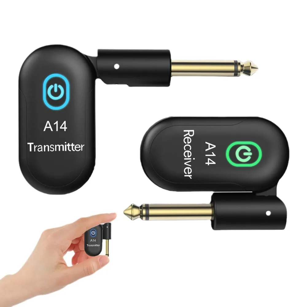 2.4GHz Wireless Guitar Transmitter Low energy Rechargeable Transmitter Receiver Set Rotatable Plug Real-time Transmission