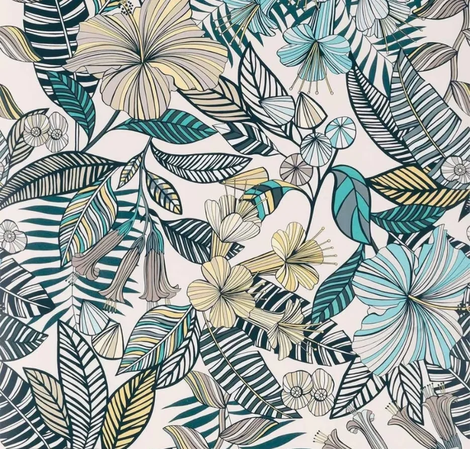 Custom large 3d wallpaper mural Tropical plant coconut tree line bird tv background wall painting 3d wallpaper