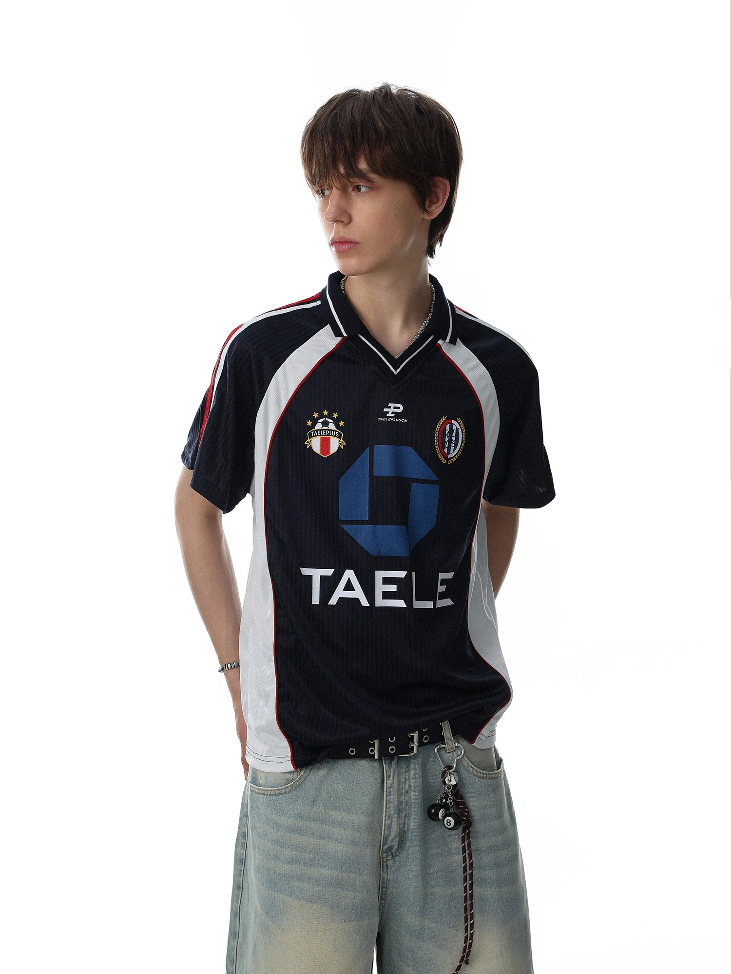 Loose Fit American Retro College Style Printed Short Sleeve T-Shirt for Men MRNEARLY Breathable Polyester Skin-Friendly Summe...