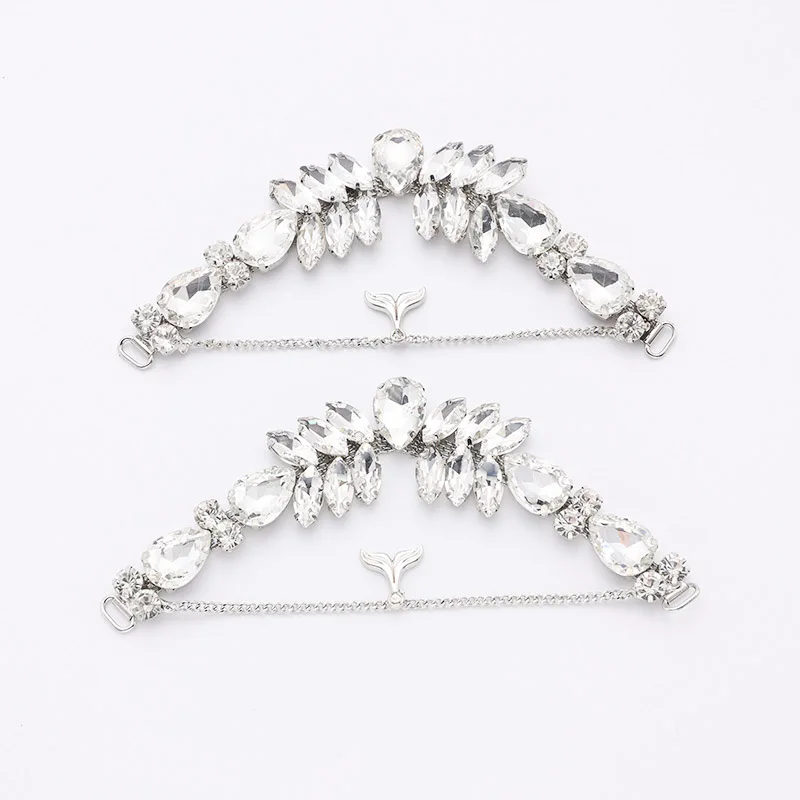 Free Shipping 12 pcs/lot Rhinestone Shoe Buckle Apparel Buckle Bridal Bikini Connector Headband Connector LWHB051