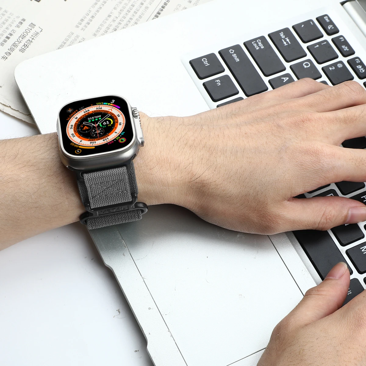 Tactical Nylon Strap for Apple Watch Ultra 2 Band 49mm 44mm 41mm 45mm 40mm 42mm Sports Bracelet for Iwatch Series 9 8 7 6 SE 5 4