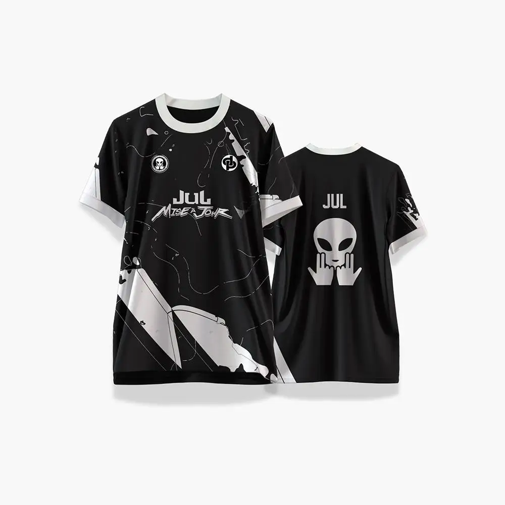 جديد JUL مطبوعة لكرة القدم جيرسي الصيف الرياضة في الهواء الطلق التجفيف السريع جيرسي الرجال والنساء التدريب تنفس طاقم الرقبة تي شيرت #3