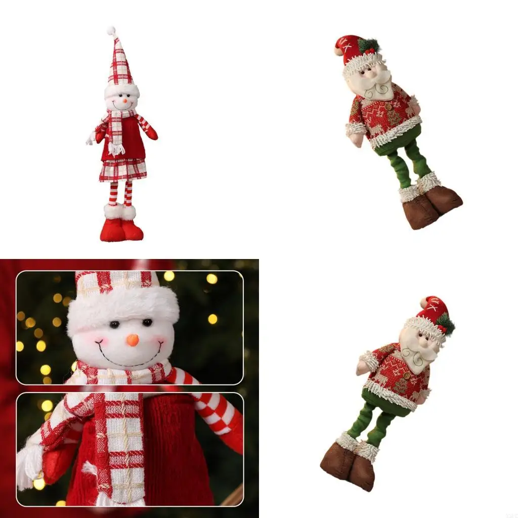 

Фестивальные растягивающиеся фигурки Санта-Снеговика и оленей для дома и офиса, украшения X3UC