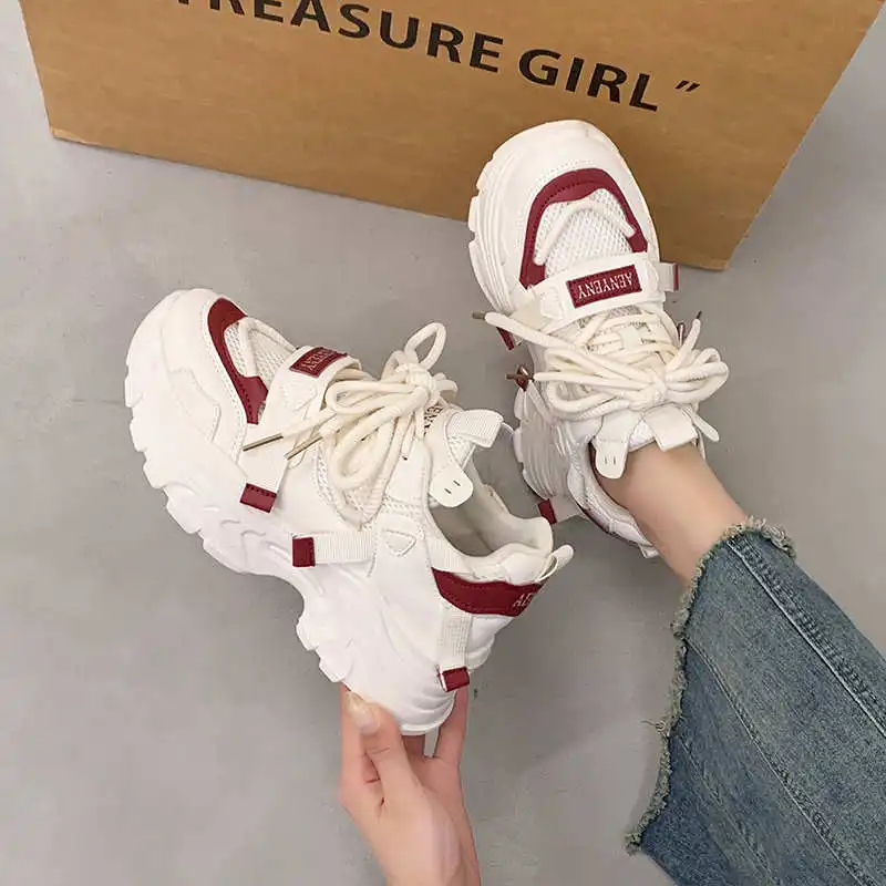 

Synthetic Leather Thick Heel Casual Shoes Woman Golf Loafers For Women Luxury Women's Transparent Sneakers Sports Idea