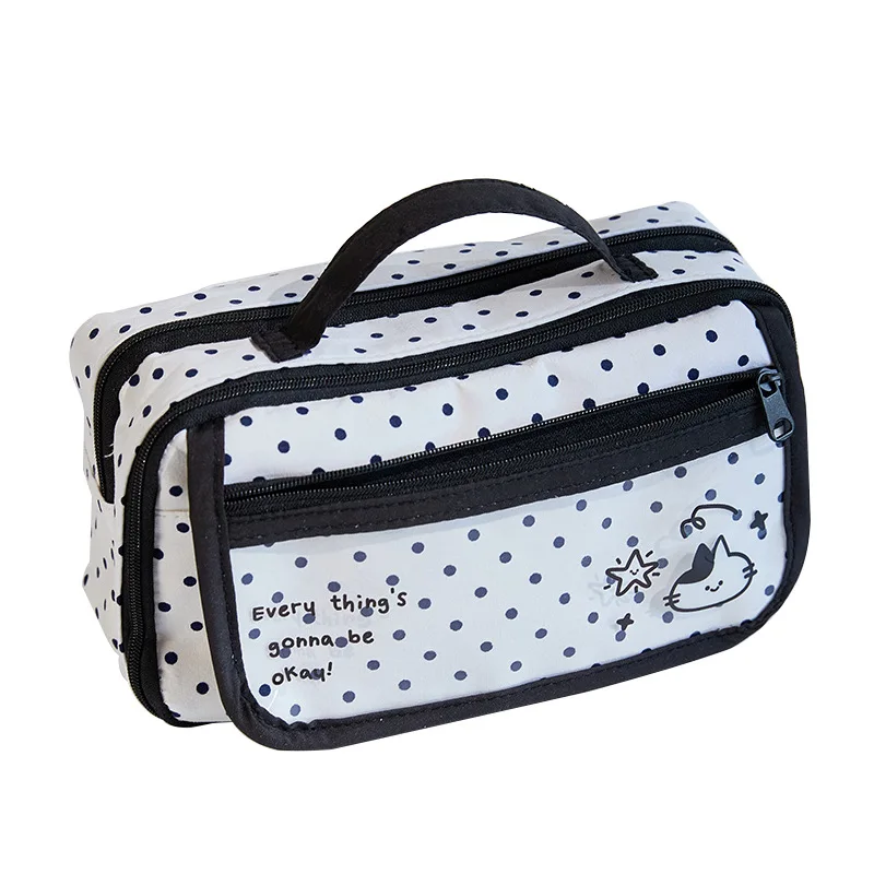 Piórnik w stylu Ita Bag z motywem kropki, duża pojemność, organizer, przenośny, estetyczny, dla uczniów, na artykuły papiernicze i odznaki. — zdjęcie produktu 6
