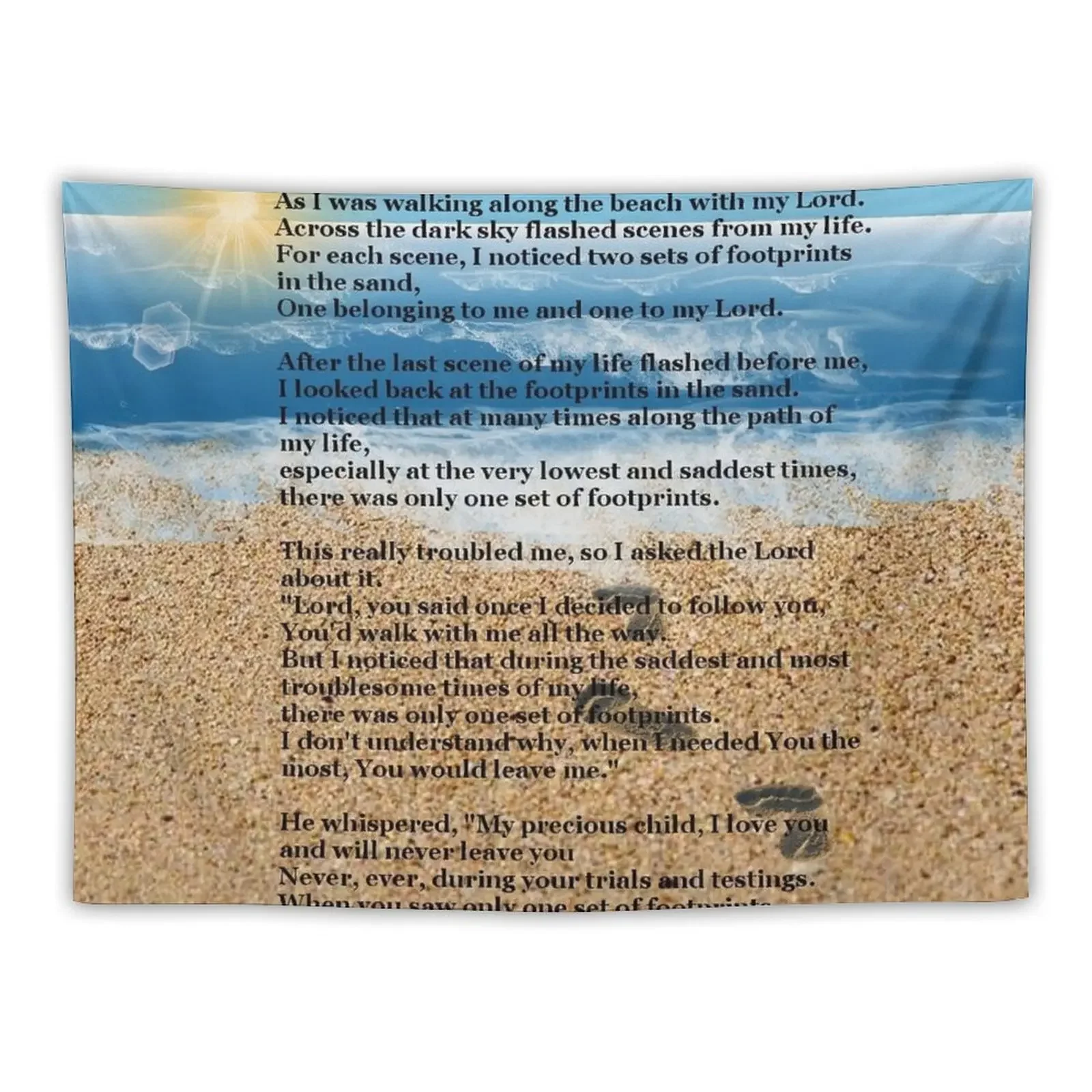 

Footprints in the Sand Tapestry Wall Hangings Decoration Bedroom Deco Decoration Pictures Room Wall Tapestry