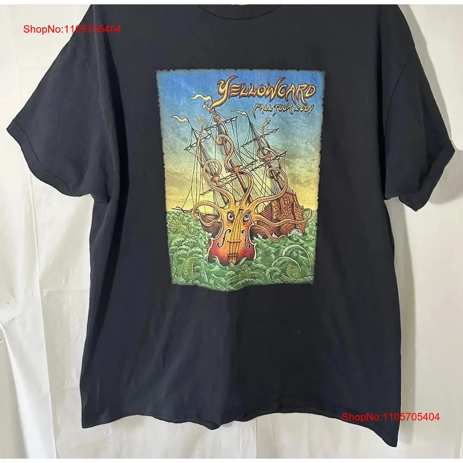 Vintage Yellowcard Fall Tour 2004 Multicolor T Shirt long or short sleeves vintage Washed Slightly designer clothes streetwear