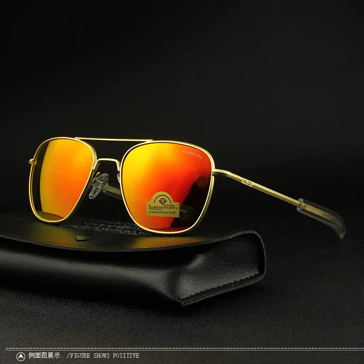 RE Sonnenbrille Mann Amerikanische Armee Militär Luftfahrt Pilot Sonnenbrille Frau Luxus Marke Vintage Metall Titan Rahmen Glas Objektiv – Detail 38