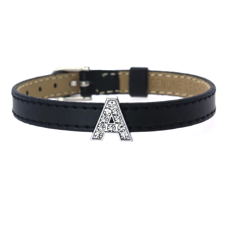 Großhandel 10mm Strass Dia Buchstaben Charms Für Schmuck Machen Frauen Armband Alphabet A-Z Haustier Kragen Halskette DIY Zubehör – Detail 5