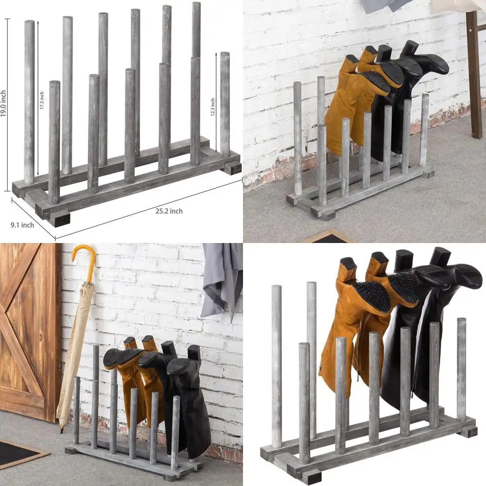 

Напольная полка для ботинок из массива дерева, вмещает 6 пар ботинок, деревянный органайзер для хранения обуви для прихожей