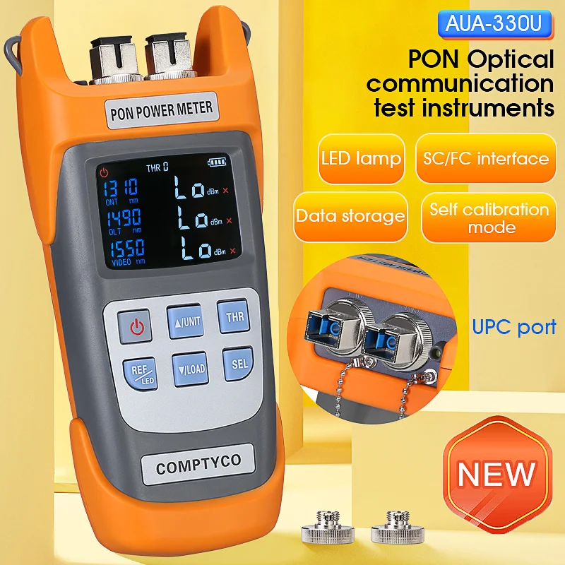 comptyco-aua-330u-upc-aua-330a-apc-misuratore-di-potenza-pon-in-fibra-ottica-portatile-fttx-ont-olt-1310-1490-1550nm-strumento-di-test-della-fibra