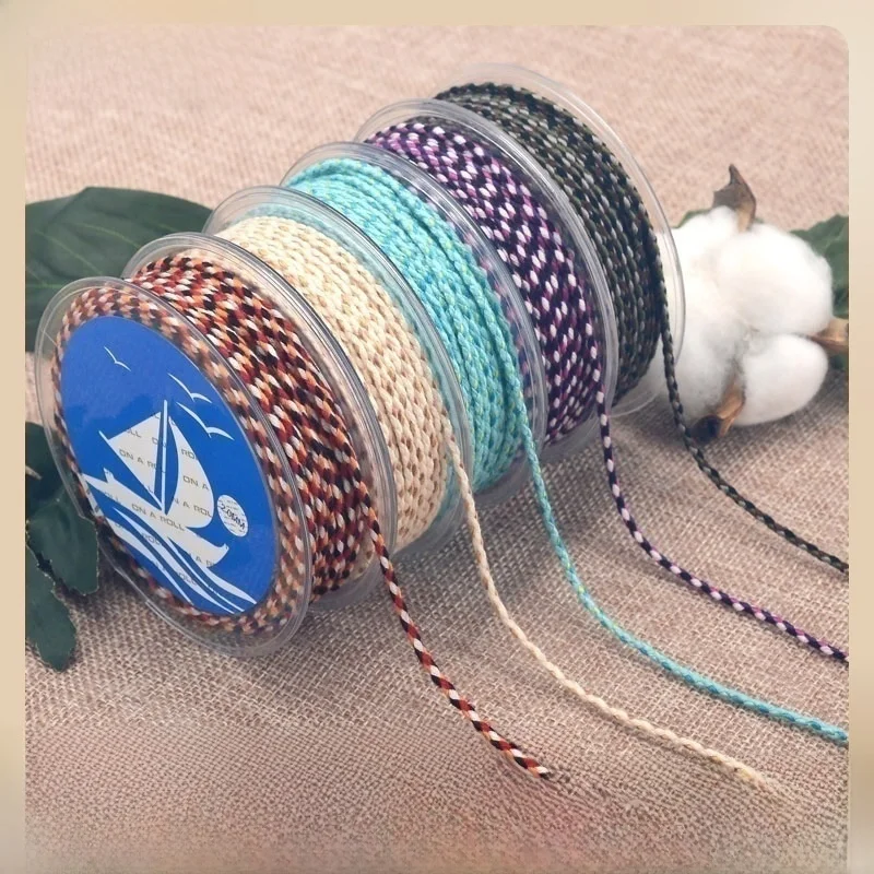 

Hand-Twisted Cotton Yarn Handwoven Rope Bracelet Weaving Material DIY Craft Tassel Trimming Art Home Sewing Thread