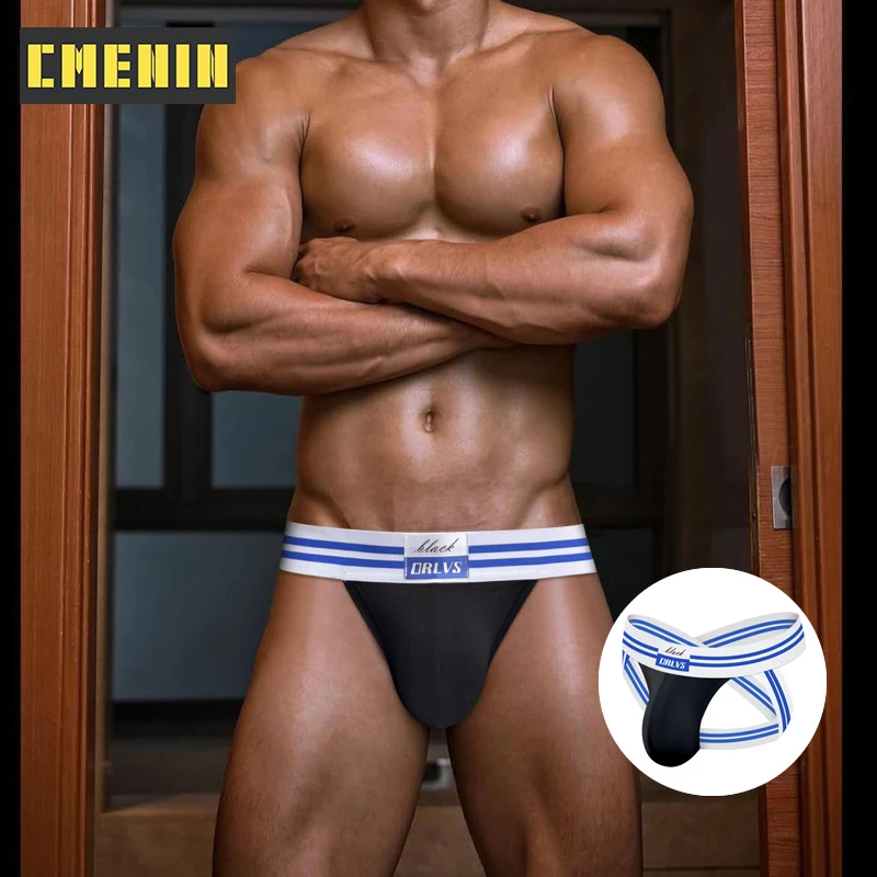 

CMENIN 1Pcs Modal Breathable Men's Underpants Sexy Blue Cross Binding Gay Thongs Men Bikini Panties Sissy Man Thong and G String