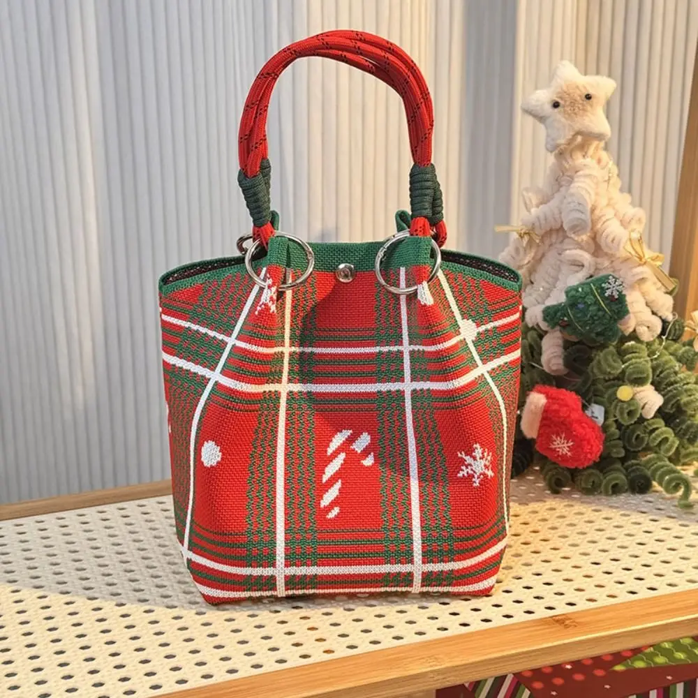 

Versatile Santa Claus Christmas Knitted Bags Reusable Christmas Tree Handbag Large Capacity Christmas Gifts Bag
