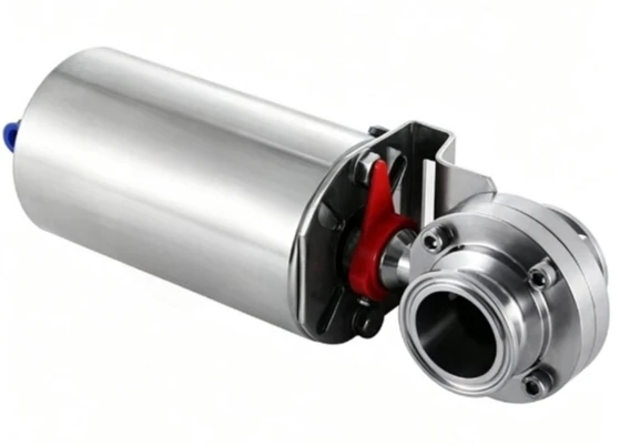 304 Sanitary Pneumatic Valve, Single Acting Spring Return Type with Clamp and Weld Connection Ends