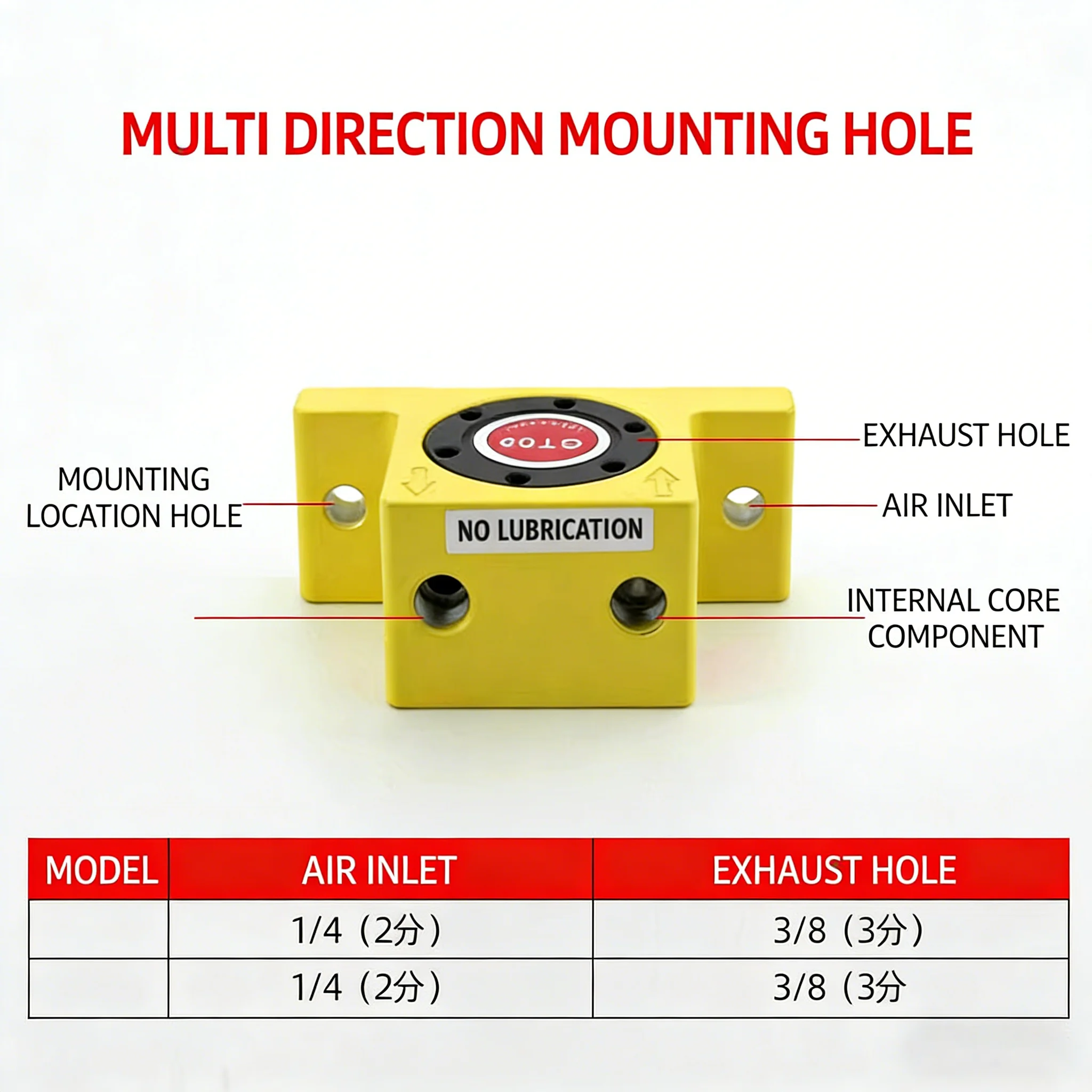 Pneumatic Vibrator GT10 Small Turbine Vibrator GT25 Lower Bin Oscillator Vibration GT8/13/16/20
