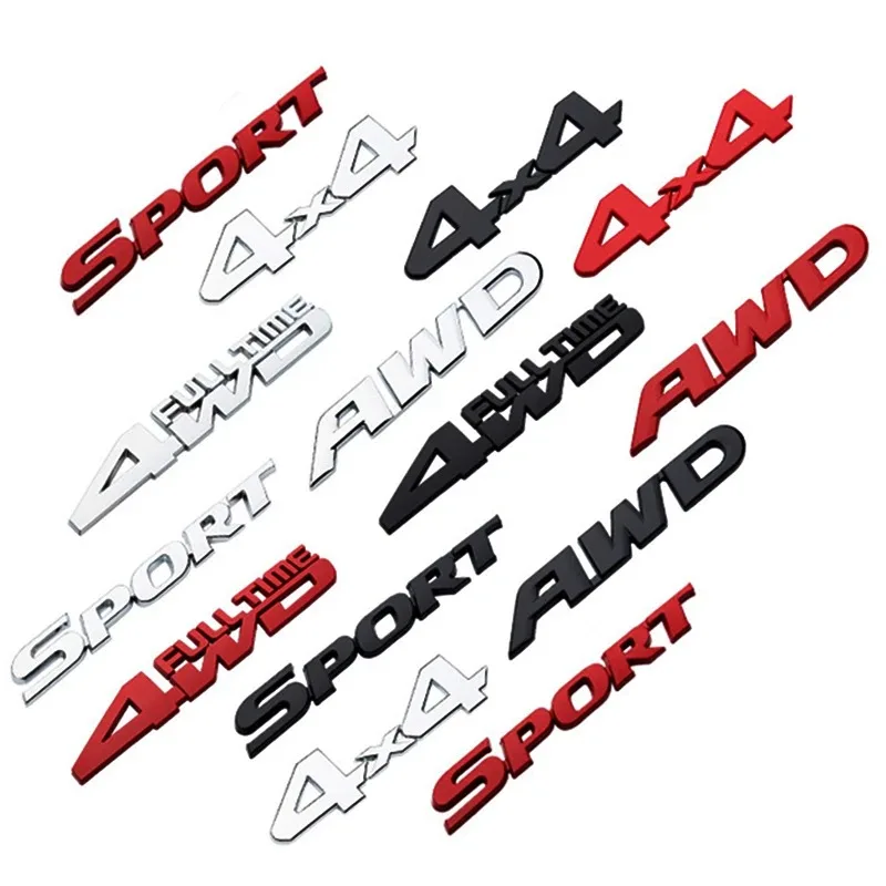 

3D Metal Logo 4X4 4WD FULL TIME AWD SPORT Emblem Car Sticker Auto Fender Trunk Badge Body Sticker Styling Accessories