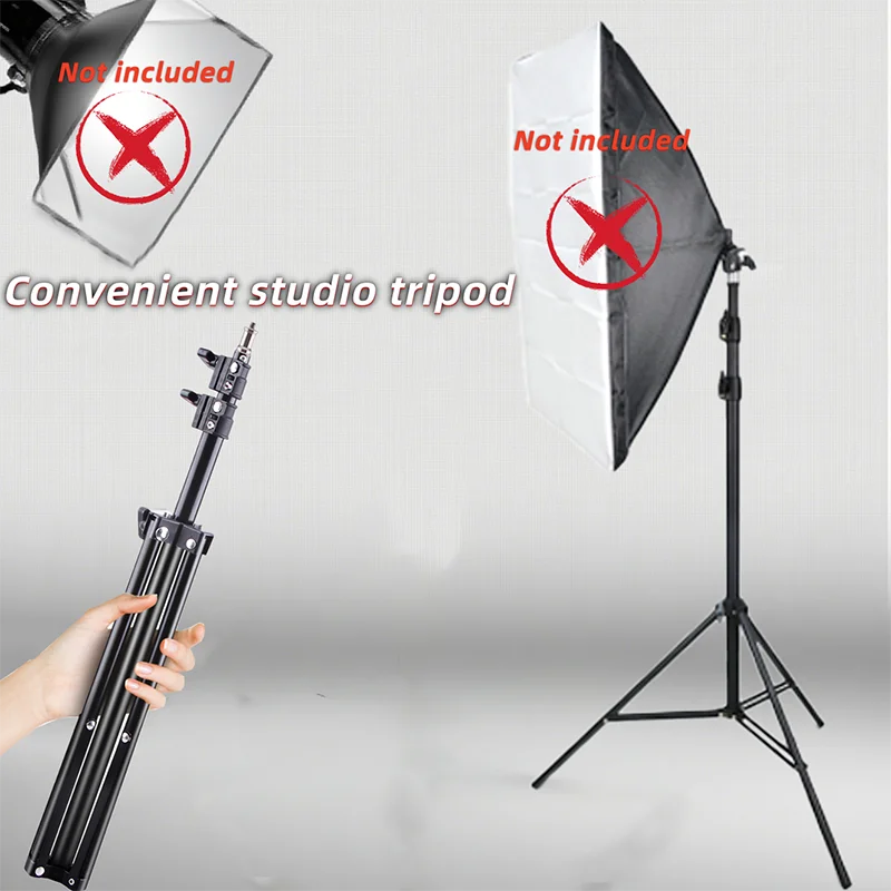 حامل مصباح التصوير الفوتوغرافي، حامل ثلاثي القوائم لغرفة البث المباشر من الفولاذ المقاوم للصدأ معزز بفلاش كبير الحجم يملأ الضوء المباشر