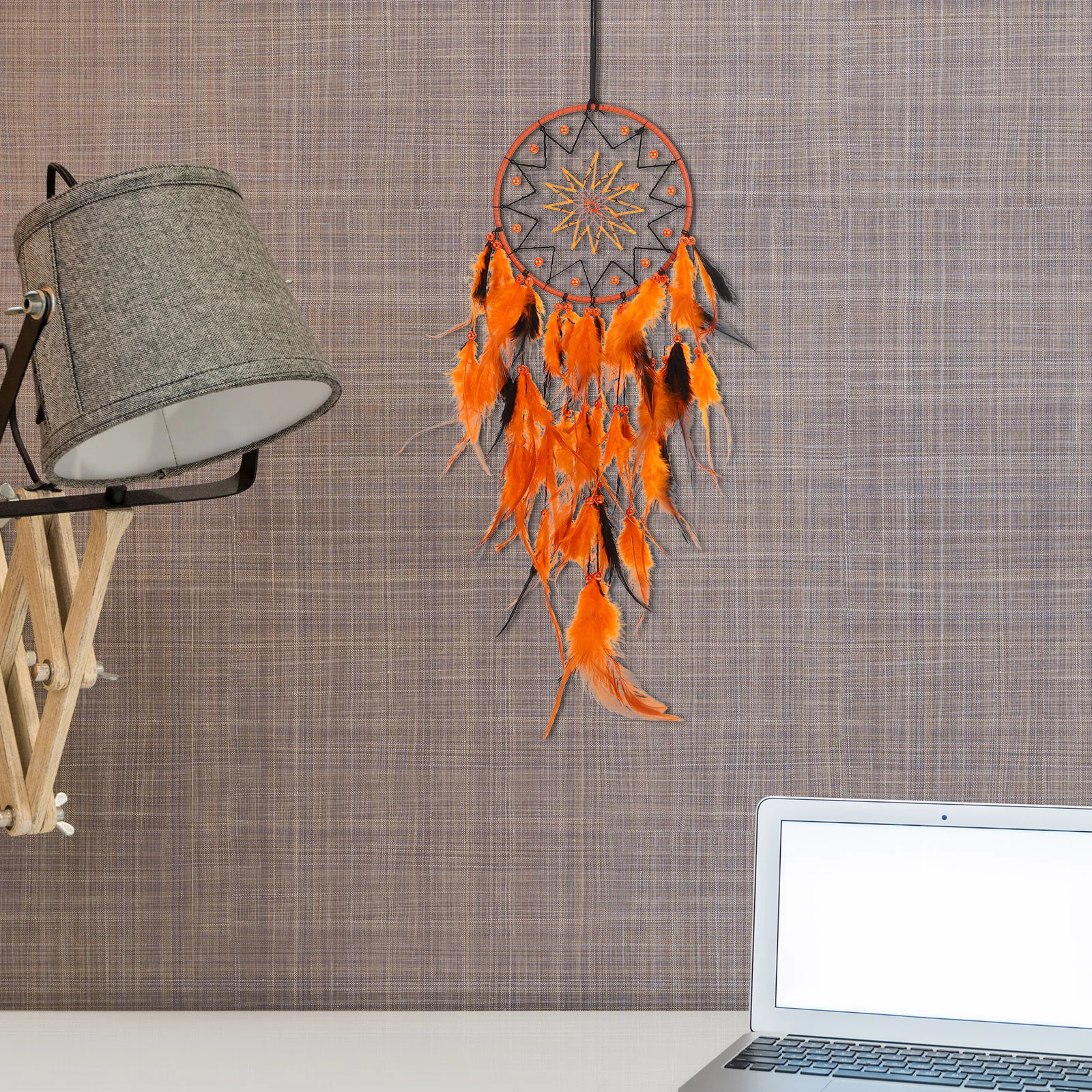 Plume Dream Catcher Wall Hanging Decor Handmade Boho Home Garden Bedroom Office Indoor Outdoor Hanging Ornament