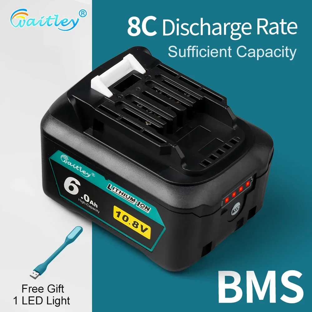 Waitley BL1015 12V 6Ah Akku für Makita 10,8V und 12V Elektrowerkzeug Ersatz BL1040 BL1040B BL1020B BL1020 BL1016