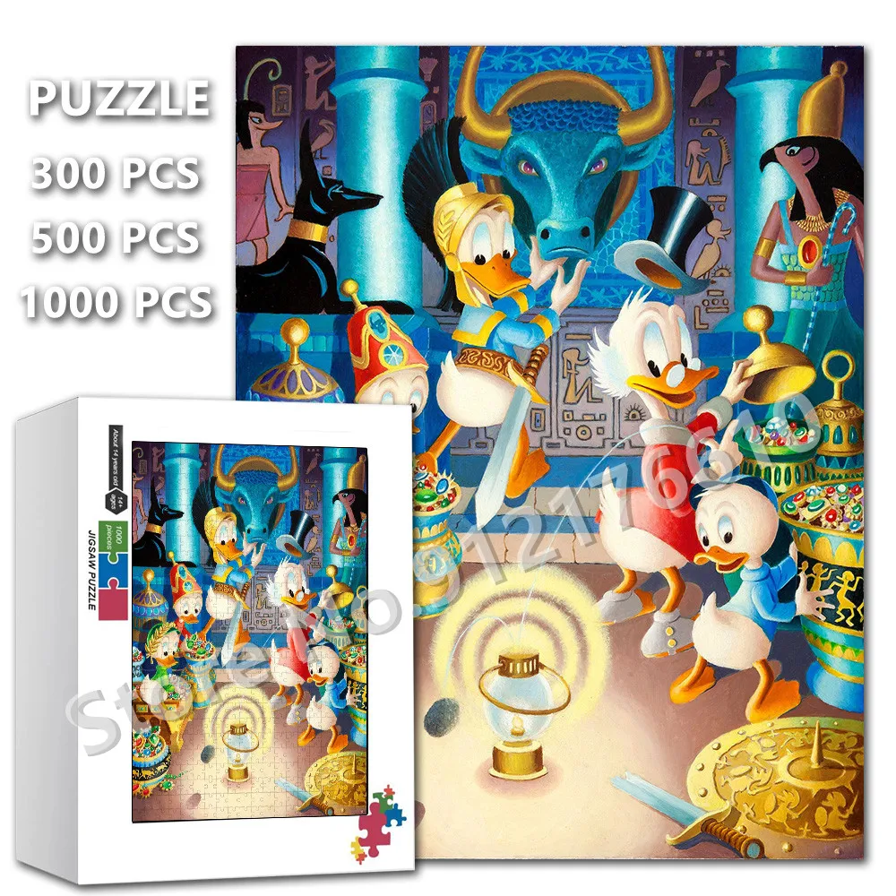 Ducktales Disney Cartoon Comic Jigsaw Puzzle Billionaire Duck Scrooge Mcduck Diy Decompression Educational Wooden Puzzles Toys