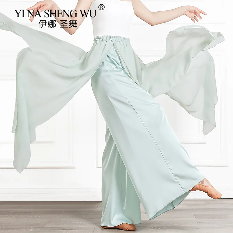 Classical Dance Costume Wide-leg Pants New Adult Practice Dance Pants Loose Double-layer Split Wide-leg Dance Performance Pants