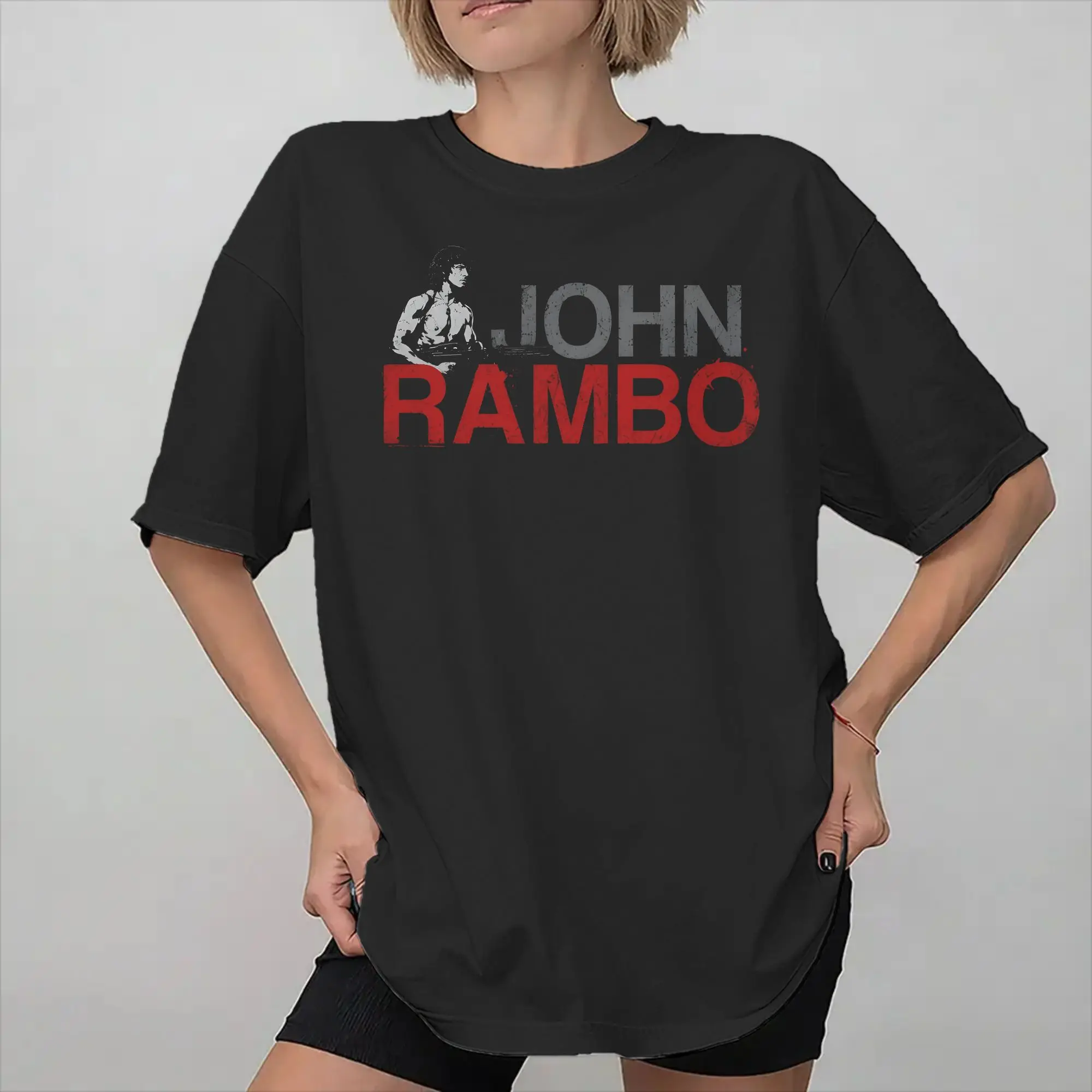 Printed John Rambos T Shirt For Unisex  Cotton Tee Shirt Short Sleeve Clothes