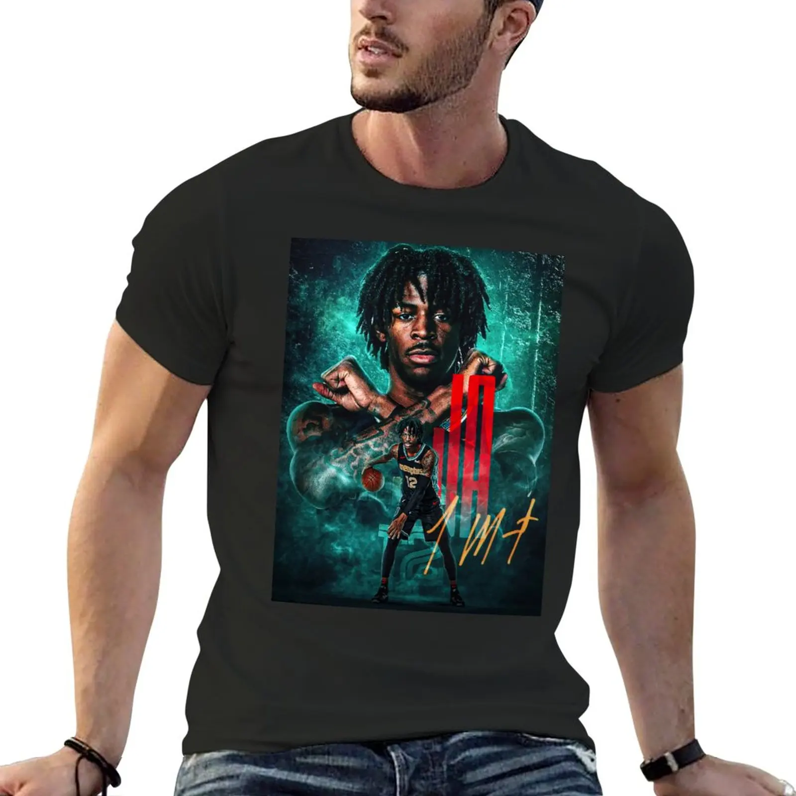 

Ja Air Morant #12 Memphis T-Shirt Short sleeve tee new edition kawaii clothes customs mens cotton t shirts
