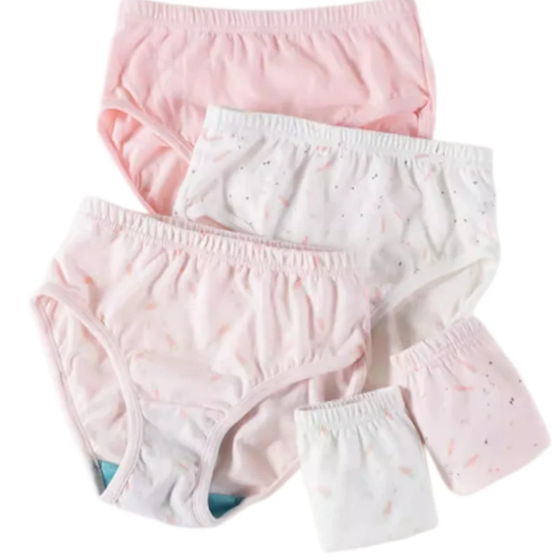 5pcs Girls Pure Cotton Cute Cartoon Print Underwear Briefs Comfort Breathable Mid Waist Triangle Pants ABDL Learning Panties﻿﻿﻿