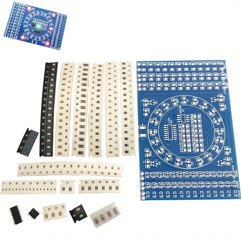 Welding Practice Board SMD NE555 CD4017 Rotating Flash LED Component SMT LQFP44 Electronic Circuit Training Kit DIY Kit