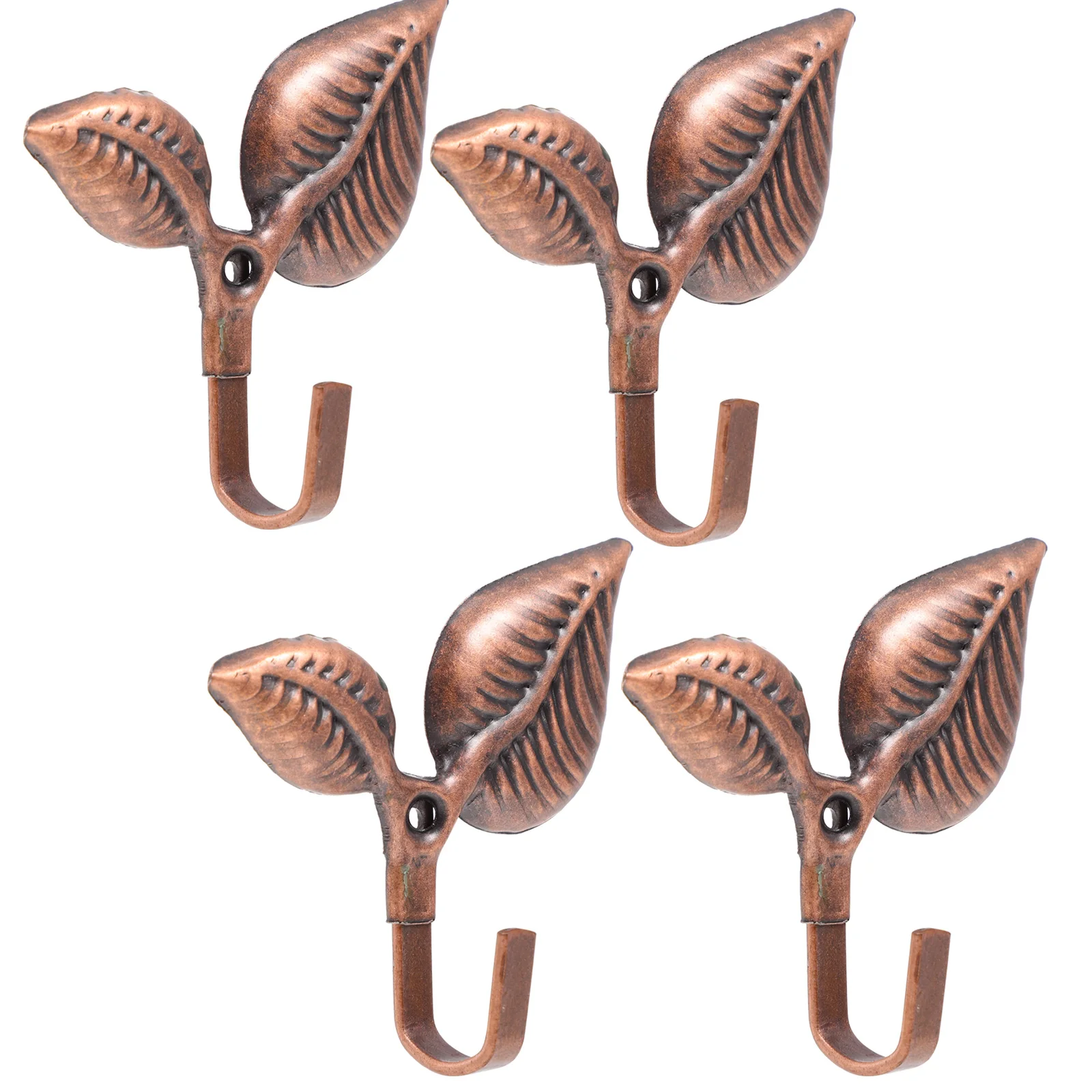 

4 set Leaf Hooks Iron Material Wall Mount Kitchen Bedroom Storage Practical Hook Practical Hook Home Use