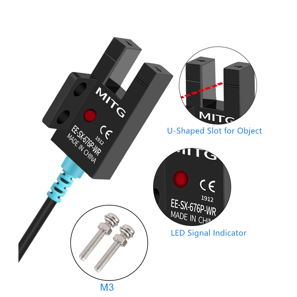 فتحة على شكل حرف U مفتاح كهروضوئي EE-SX67 سلسلة SX 670 671 672 673 674 675 676 677 مستشعر الحد التعريفي NPN PNP NO NC 5V-24V #3
