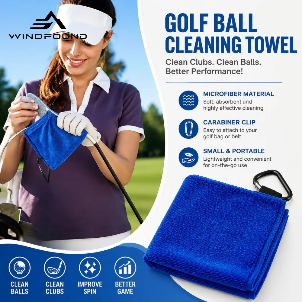 Portable Golf Cleaning Towel Outdoor Waist-hanging Club-wiping Cloth Microfiber Cloth—a Golf Essential