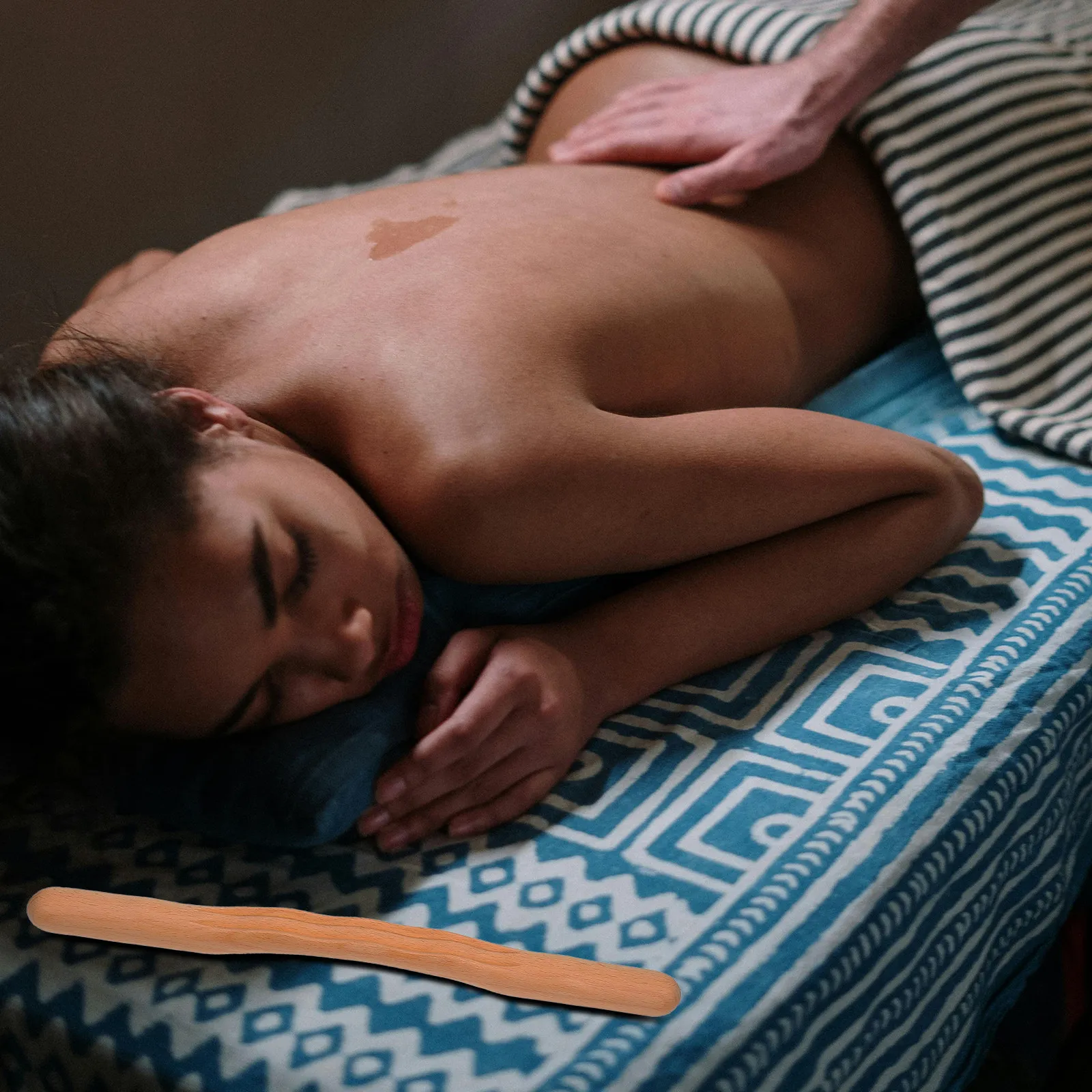 

Wood Scraping Massage Stick Ergonomic Wooden Massage Tool for Meridian Stimulation Muscle Tension Relief Blood Flow