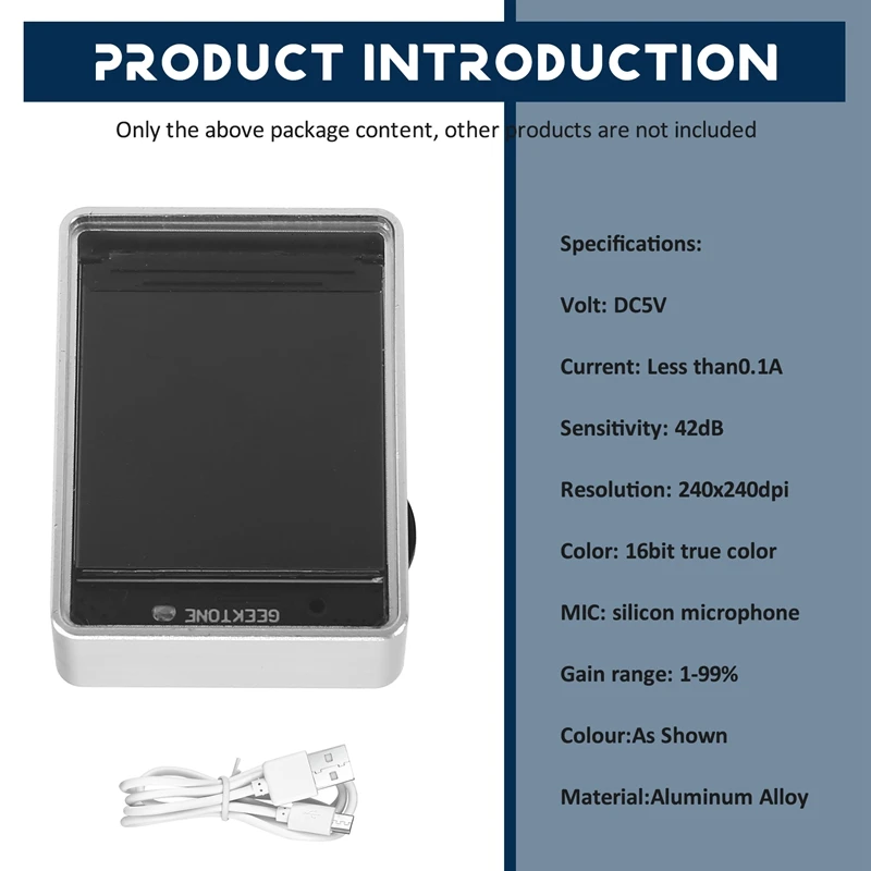 1.3 Polegada lcd estéreo controle de voz amplificador espectro música analisador ritmo vu medidor indicador nível áudio
