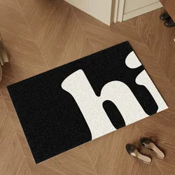 Household black foot mat, dirt resistant silk ring mat, anti slip wind floor mat
