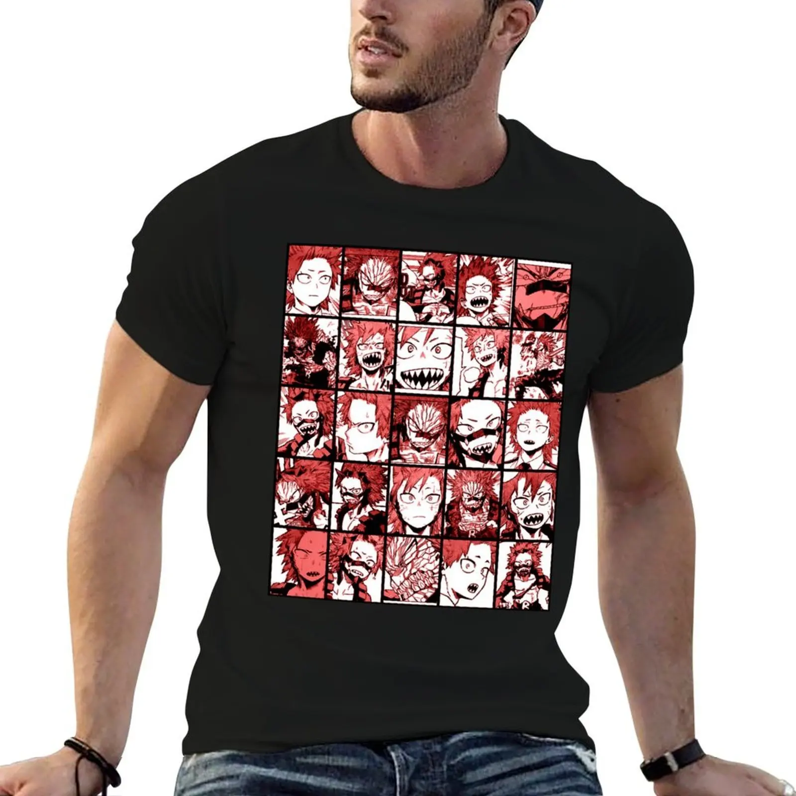 

BNHA Kirishima collage - color version T-Shirt t shirt man cotton man t shirt graphic T-Shirt
